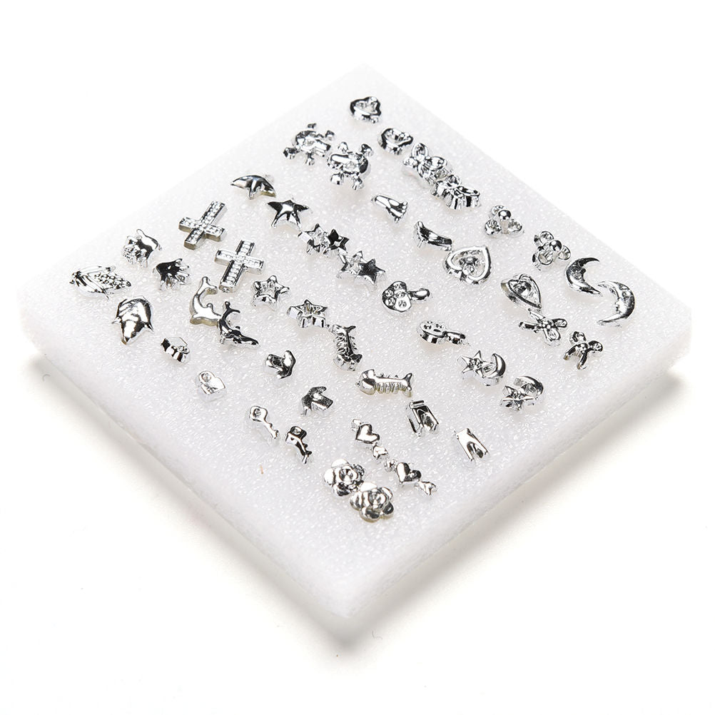 24 Pairs Earrings Mixed Styles Star Moon Flower Geometric Animal Plastic Stud Earrings Set For Women Girls Jewelry daiiibabyyy