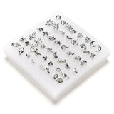 24 Pairs Earrings Mixed Styles Star Moon Flower Geometric Animal Plastic Stud Earrings Set For Women Girls Jewelry daiiibabyyy