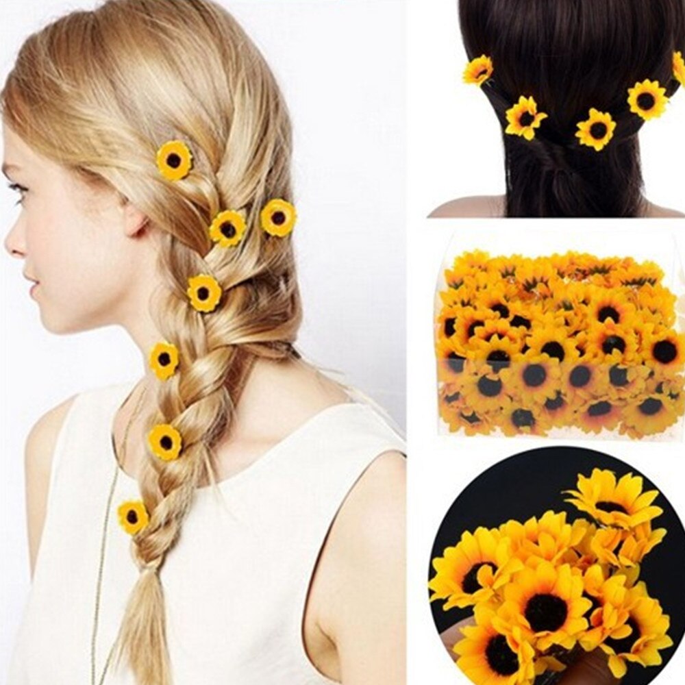6Pcs Boho Summer Sunflower Daisy Hairpin Cuff Clip Headband Hair Pin Accessories Women's wedding Jewelry Bijoux daiiibabyyy