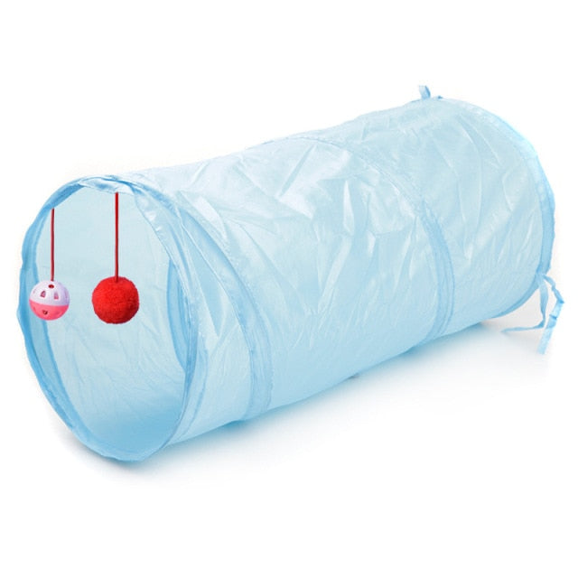 7 Color Funny Pet Cat Tunnel 2 Holes Play Tubes Balls Collapsible Crinkle Kitten Toys Puppy Ferrets Rabbit Play Dog Tunnel Tubes daiiibabyyy