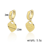 New Style Stainless Steel Fashion Jewelry Heart-Shaped Pendant Earrings Love Earrings For Women's Party Wedding Gifts