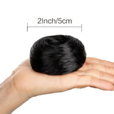 Daiiibabyyy  Straight Synthetic Messy Bun Hair Piece Natural Looking Chignon Hair Extension With Mini Rubber Band Scrunchies Donut Wig Hair