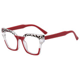 Daiiibabyyy  Fashion Cat Eye Glasses Women Patchwork Rim Optical Frames New Trendy Brand Design Blue Light Blocking Eyeglasses
