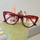 Daiiibabyyy  Fashion Cat Eye Reading Glasses Women Magnifing Clear Lens Anti Blue Light Glasses Optical Eyewear +1.0+1.5+2.0+2.5+3.0+3.5+4.0
