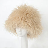 Daiiibabyyy  Women Winter Plush Thicken faux fur bucket hat curly fur Cold-proof Fisherman Hat Girls Fluffy Warm Fur Bucket Caps Panama Cap