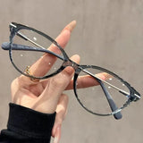 Daiiibabyyy  Reading Glasses for Men Women Trendy Stylish Cat Eye HD Lens Presbyopia Anti Blue Light Glasses Far Sighted Eyewear0+1.0+2.0~4.0