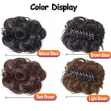 Daiiibabyyy  Synthetic Hair Bun Extensions For Women Messy Claw Clip Chignon Ponytail Hairpieces For Daily Use And Party Wear Wavy Curly Hair