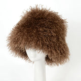 Daiiibabyyy  Women Winter Plush Thicken faux fur bucket hat curly fur Cold-proof Fisherman Hat Girls Fluffy Warm Fur Bucket Caps Panama Cap