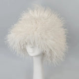 Daiiibabyyy  Women Winter Plush Thicken faux fur bucket hat curly fur Cold-proof Fisherman Hat Girls Fluffy Warm Fur Bucket Caps Panama Cap