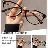 Daiiibabyyy  Reading Glasses for Men Women Trendy Stylish Cat Eye HD Lens Presbyopia Anti Blue Light Glasses Far Sighted Eyewear0+1.0+2.0~4.0