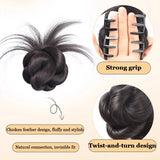 Daiiibabyyy  Synthetic Claw Clip Ponytail Extensions Messy Chignon Bun Ponytails Wavy Curly Hairpieces For Women Low Claw Clip In Hair Wig
