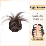 Daiiibabyyy  Synthetic Claw Clip Ponytail Extensions Messy Chignon Bun Ponytails Wavy Curly Hairpieces For Women Low Claw Clip In Hair Wig
