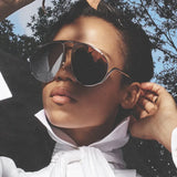 Daiiibabyyy  Punk Sunglasses Oversized Oval Pilot Metal Sun Glasses for Beach Travel Women Men Outdoor Driving Shades Frog Sunglasses UV400