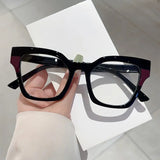Daiiibabyyy  Fashion Cat Eye Glasses Women Patchwork Rim Optical Frames New Trendy Brand Design Blue Light Blocking Eyeglasses