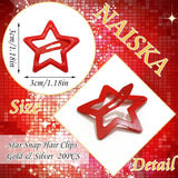 DAIIIBABYYY  -  12pcs Red Starfish Hair Clips Metal Anti-Slip Snap Hair Clips, Y2K New Year Christmas Party Hair Accessories