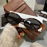 Daiiibabyyy  Fashion Vintage Cat Eye Sunglasses Luxury Brand Designer Shades Leopard Frame Sun Glasses Women Eyewear UV400