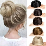 Daiiibabyyy  Straight Synthetic Messy Bun Hair Piece Natural Looking Chignon Hair Extension With Mini Rubber Band Scrunchies Donut Wig Hair