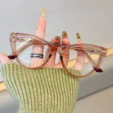 Daiiibabyyy  Fashion Cat Eye Reading Glasses Women Magnifing Clear Lens Anti Blue Light Glasses Optical Eyewear +1.0+1.5+2.0+2.5+3.0+3.5+4.0