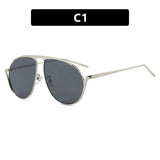 Daiiibabyyy  Punk Sunglasses Oversized Oval Pilot Metal Sun Glasses for Beach Travel Women Men Outdoor Driving Shades Frog Sunglasses UV400