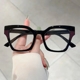 Daiiibabyyy  Fashion Cat Eye Glasses Women Patchwork Rim Optical Frames New Trendy Brand Design Blue Light Blocking Eyeglasses