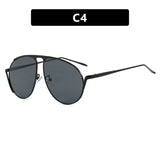 Daiiibabyyy  Punk Sunglasses Oversized Oval Pilot Metal Sun Glasses for Beach Travel Women Men Outdoor Driving Shades Frog Sunglasses UV400