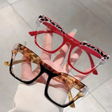 Daiiibabyyy  Fashion Cat Eye Glasses Women Patchwork Rim Optical Frames New Trendy Brand Design Blue Light Blocking Eyeglasses