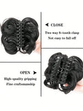 Daiiibabyyy  Synthetic Hair Bun Extensions For Women Messy Claw Clip Chignon Ponytail Hairpieces For Daily Use And Party Wear Wavy Curly Hair