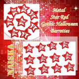 DAIIIBABYYY  -  12pcs Red Starfish Hair Clips Metal Anti-Slip Snap Hair Clips, Y2K New Year Christmas Party Hair Accessories