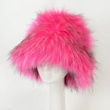 Daiiibabyyy  Women Winter Plush Thicken faux fur bucket hat curly fur Cold-proof Fisherman Hat Girls Fluffy Warm Fur Bucket Caps Panama Cap