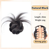 Daiiibabyyy  Elegant Flower Bud Synthetic Wig With Claw Clip For Women Messy Curly Scrunchie Chignon Bun Ponytail Extensions Low Bun Hair Wig