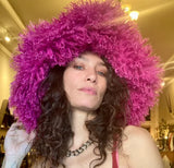 Daiiibabyyy  Women Winter Plush Thicken faux fur bucket hat curly fur Cold-proof Fisherman Hat Girls Fluffy Warm Fur Bucket Caps Panama Cap