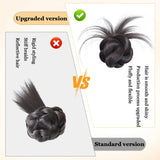 Daiiibabyyy  Elegant Flower Bud Synthetic Wig With Claw Clip For Women Messy Curly Scrunchie Chignon Bun Ponytail Extensions Low Bun Hair Wig