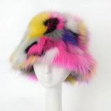 Daiiibabyyy  Women Winter Plush Thicken faux fur bucket hat curly fur Cold-proof Fisherman Hat Girls Fluffy Warm Fur Bucket Caps Panama Cap