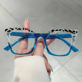 Daiiibabyyy  Fashion Cat Eye Glasses Women Patchwork Rim Optical Frames New Trendy Brand Design Blue Light Blocking Eyeglasses