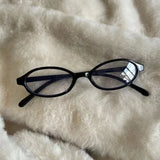 Daiiibabyyy  Women Retro Oval Glasses Y2K Japanese and Korean Girls Red Green Frame Glass Eyewear Decorative Computer Anti-blue Eyeglasses