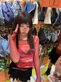 Daiiibabyyy  Women Retro Oval Glasses Y2K Japanese and Korean Girls Red Green Frame Glass Eyewear Decorative Computer Anti-blue Eyeglasses