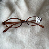 Daiiibabyyy  Women Retro Oval Glasses Y2K Japanese and Korean Girls Red Green Frame Glass Eyewear Decorative Computer Anti-blue Eyeglasses