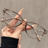 Daiiibabyyy  Reading Glasses for Men Women Trendy Stylish Cat Eye HD Lens Presbyopia Anti Blue Light Glasses Far Sighted Eyewear0+1.0+2.0~4.0
