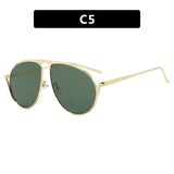 Daiiibabyyy  Punk Sunglasses Oversized Oval Pilot Metal Sun Glasses for Beach Travel Women Men Outdoor Driving Shades Frog Sunglasses UV400