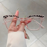 Daiiibabyyy  Fashion Cat Eye Glasses Women Patchwork Rim Optical Frames New Trendy Brand Design Blue Light Blocking Eyeglasses