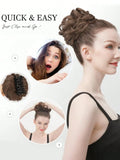 Daiiibabyyy  Synthetic Hair Bun Extensions For Women Messy Claw Clip Chignon Ponytail Hairpieces For Daily Use And Party Wear Wavy Curly Hair
