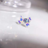 DAIIIBABYYY  -  1PC Bow-knot Helix Piercing Cartilage Earring Stainless Steel Colorful Acrylic Heart Ear Stud Tragus 16G Gauge Body Jewelry