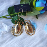 DAIIIBABYYY  -  Giant Golden Colour Scarab Beetle Earrings Insect Jewelry Fashion Long Novelty Big Dangle & Drop Women Gift Wholesale Trend