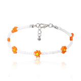 DAIIIBABYYY  -  Kpop Flower Anklet Bracelet Women  Fashion Colorful Seed Beads Chain Charm Bracelet On The Leg Boho Jewelry