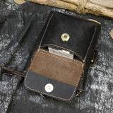 DAIIIBABYYY  -  Crazy Horse Leather Waist Belt Bag Multifunction Casual Daily wait pack Small Messenger Shoulder Bag mini Designer Phone Pouch