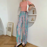 DAIIIBABYYY  -   Origami Green Pleated Pants Korean Fashion Bottoms High Waist Loose Colorful Wide Leg Pant Cyber Y2k Trousers Women