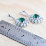 Daiiibabyyy Women Bridal Jewelry Sets 925 Sterling Silver Green Zircon Wedding Jewerly Earrings Rings Stones Bracelets Pendant Necklace Set
