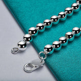 Daiiibabyyy 925 Sterling Silver Smooth Bead Ball Chain Bracelet For Women Fashion Charm Wedding Engagement Jewelry Wholesale