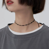 Daiiibabyyy Punk Stainless Steel Cross Choker Necklace for Women Girls Hiphop Gothic Cross Collar Necklace Rock Fashion Jewelry Gifts