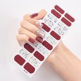 Daiiibabyyy 1sheet/22tips Full Cover Nail Art Adhesive Sticker DIY Manicure Snowflake Glitter Sequins Stripe Nail Art Decoration Stickers